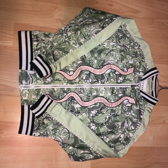 GUESS- sick printed bomber jacket. - Picture 2 of 6
